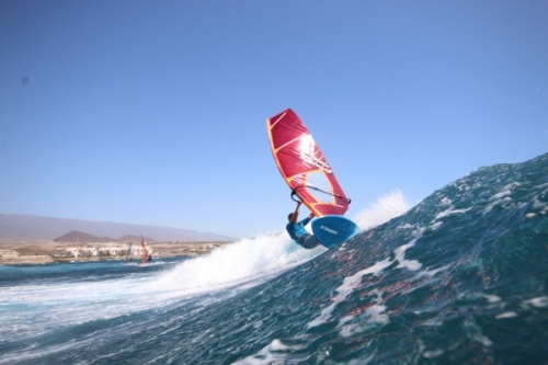 Wave windsurfing at El Cabezo in El Medano Tenerife 27-09-2020