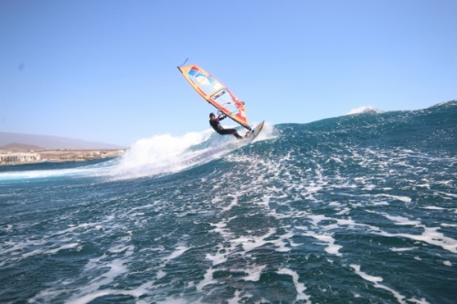 Wave windsurfing at El Cabezo in El Medano Tenerife 27-09-2020