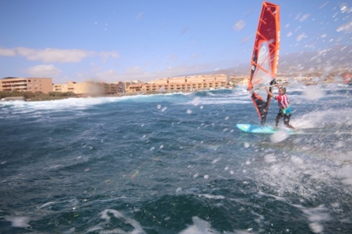 Wave windsurfing at El Cabezo in El Medano Tenerife 27-09-2020