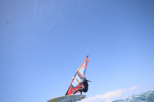 Wave windsurfing at El Cabezo in El Medano Tenerife 27-09-2020