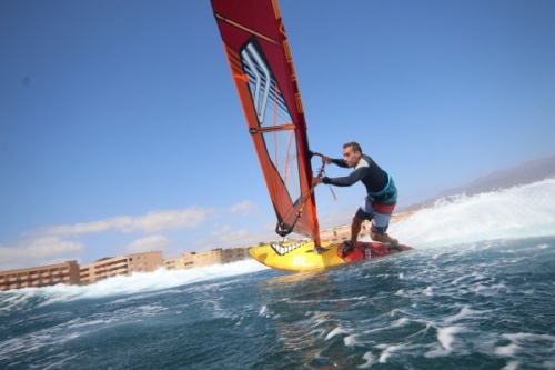 Wave windsurfing at El Cabezo in El Medano Tenerife 27-09-2020