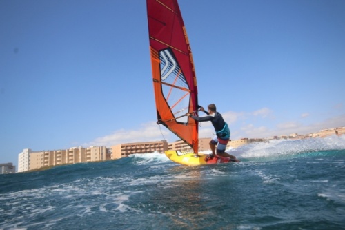 Wave windsurfing at El Cabezo in El Medano Tenerife 27-09-2020