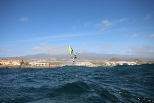 Wave windsurfing at El Cabezo in El Medano Tenerife 29-01-2019