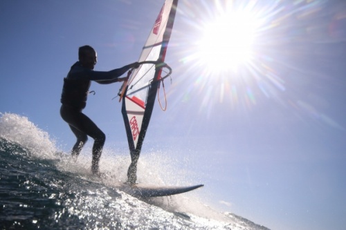 Wave windsurfing at El Cabezo in El Medano Tenerife 29-01-2019