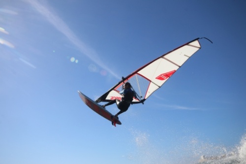 Wave windsurfing at El Cabezo in El Medano Tenerife 29-01-2019