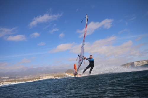 Wave windsurfing at El Cabezo in El Medano Tenerife 29-01-2019