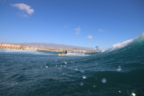 Wave windsurfing at El Cabezo in El Medano Tenerife SurfMedano 03-11-2018