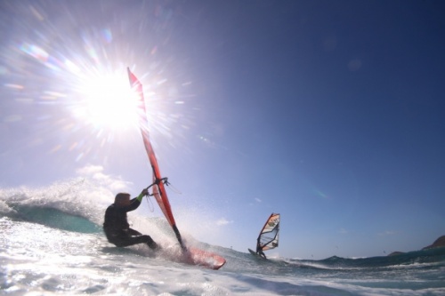 Wave windsurfing at El Cabezo in El Medano Tenerife SurfMedano 03-11-2018