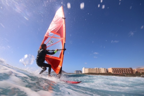 Wave windsurfing at El Cabezo in El Medano Tenerife SurfMedano 03-11-2018