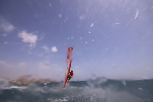 Wave windsurfing at El Cabezo in El Medano Tenerife SurfMedano 23-09-2018