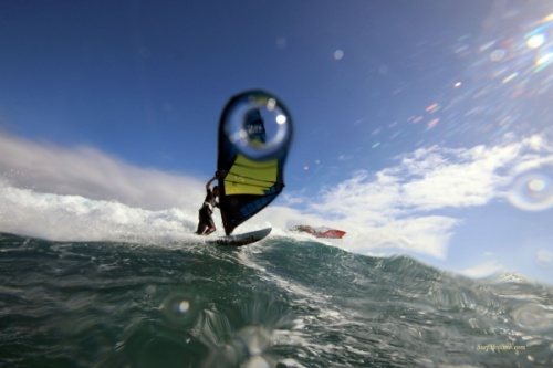 Wave windsurfing at El Cabezo with 30 knots wind 12-11-2016