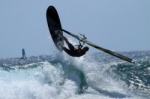 Windsurfing and kitesurfing at Harbour Wall in El Medano Tenerife 24-03-2014