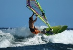 Windsurfing and kitesurfing at Muelle Harbour Wall in El Medano Tenerife 14-10-2013