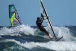 Windsurfing and kitesurfing at Muelle Harbour Wall in El Medano Tenerife 14-10-2013
