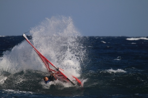 Windsurfing at El Cabezo in El Medano Tenerife 08-01-2015