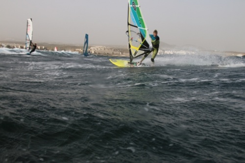 Windsurfing at El Cabezo in El Medano Tenerife 10-01-2015