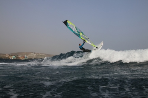 Windsurfing at El Cabezo in El Medano Tenerife 10-01-2015