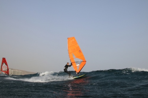 Windsurfing at El Cabezo in El Medano Tenerife 10-01-2015