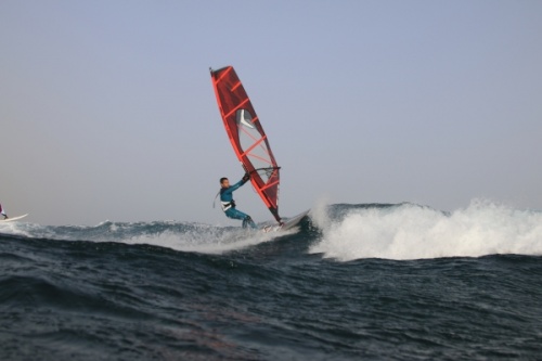 Windsurfing at El Cabezo in El Medano Tenerife 10-01-2015