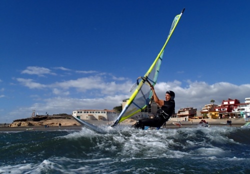 Windsurfing at El Cabezo in El Medano Tenerife 23-01-2014
