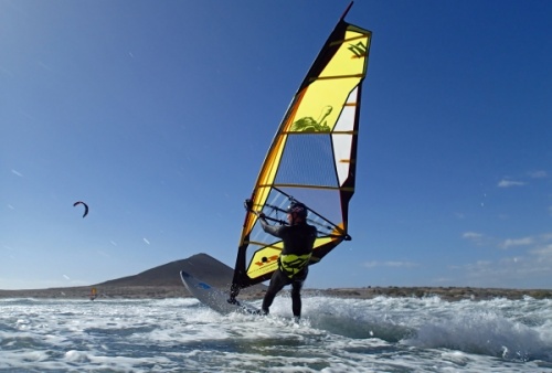 Windsurfing at El Cabezo in El Medano Tenerife 23-01-2014