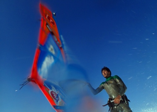 Windsurfing at El Cabezo in El Medano Tenerife 23-01-2014