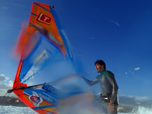 Windsurfing at El Cabezo in El Medano Tenerife 23-01-2014