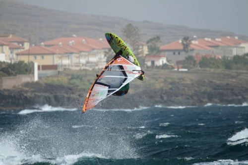 Windsurfing at El Cabezo in El Medano Tenerife 31-12-2014