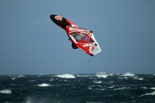 Windsurfing at El Cabezo in El Medano with gusts of 50 knots 24-02-2015