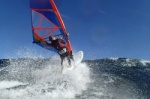 Windsurfing at Harbour Wall  Muelle in El Medano Tenerife 25-02-2014