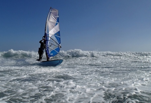 Windsurfing at Playa Sur in El Medano Tenerife 25-01-2014