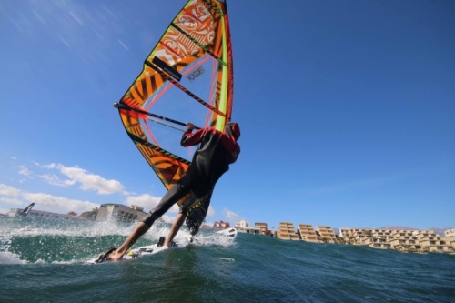 Windsurfing at TWS Playa Sur in El Medano Tenerife 20-01-2018
