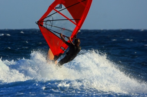 Windsurfing El Medano Harbour Wall 09-02-2013