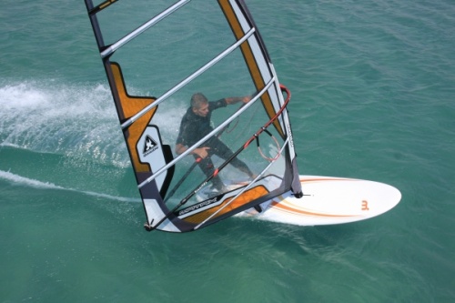 Windsurfing gybe or jibe