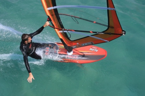 Windsurfing gybe or jibe