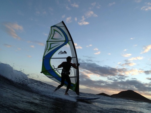 Sunset fun at Harbour Wall aka Muelle in El Medano Tenerife