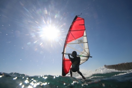 Wave windsurfing at El Cabezo in El Medano 01-01-2018