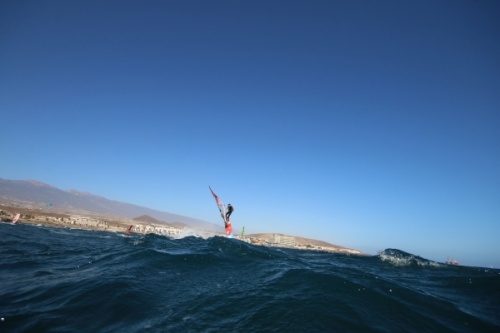 Wave windsurfing at El Cabezo in El Medano 01-01-2018