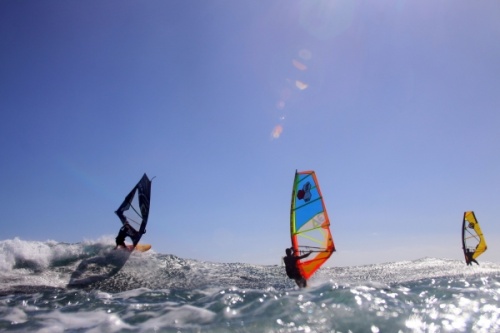 Wave windsurfing at El Cabezo in El Medano Tenerife 03-02-2019