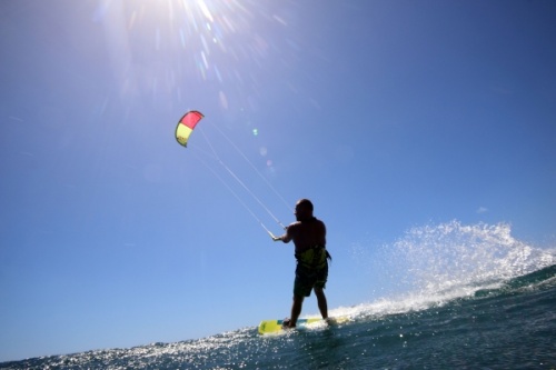 Windsurfing and kitesurfing at El Cabezo in El Medano Tenerife 16-09-2016