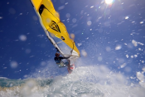 Windsurfing and kitesurfing at El Cabezo in El Medano Tenerife 16-09-2016