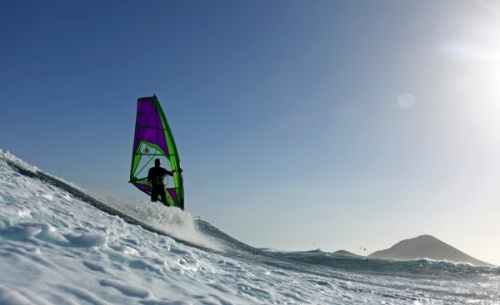 Windsurfing at El Cabezo in El Medano Tenerife 29-10-2013